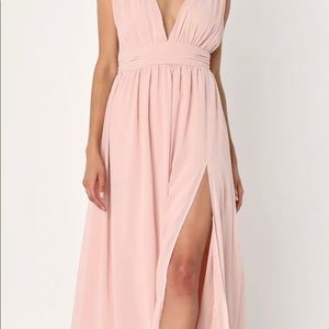 Lulu’s Heavenly Hues Blush Maxi Dress